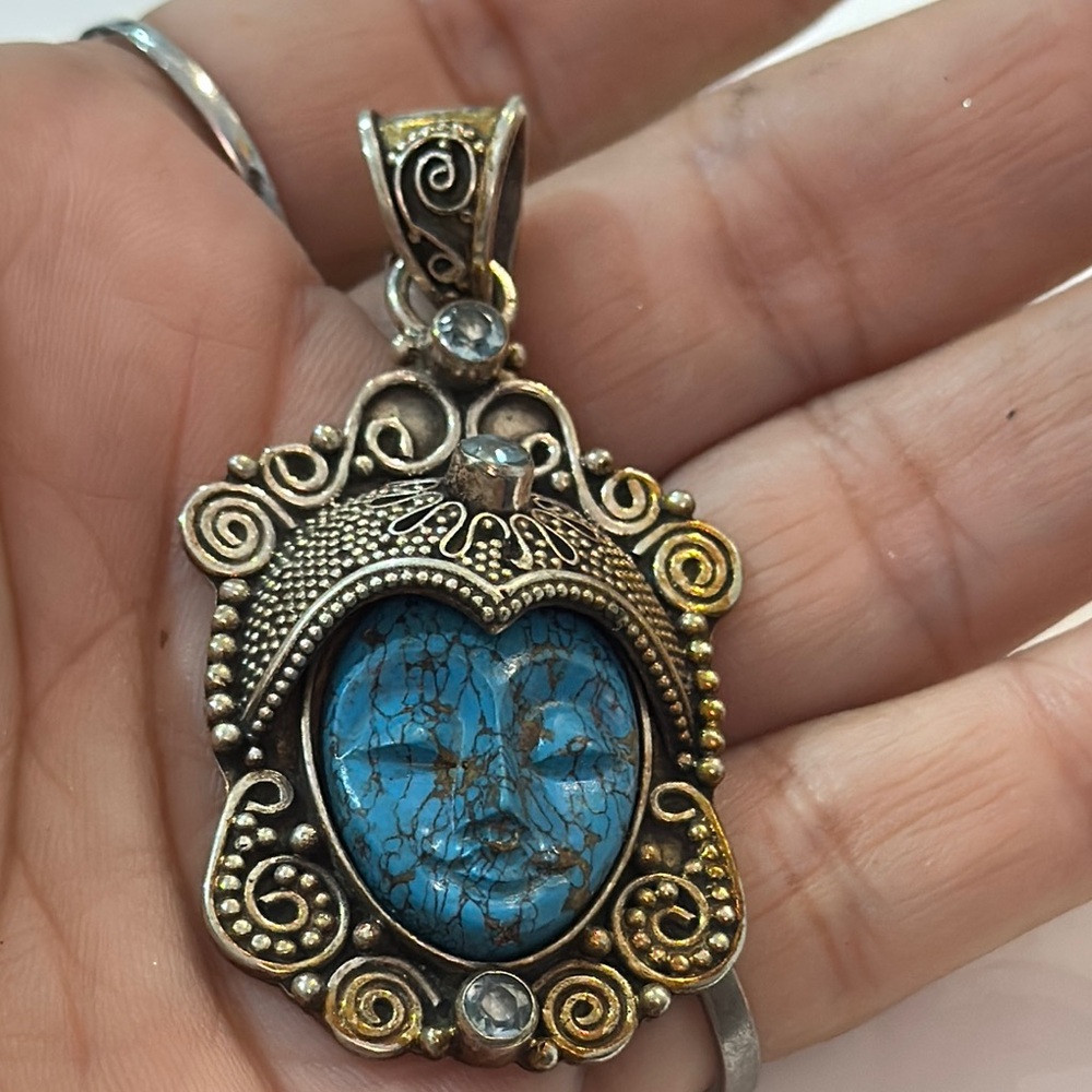 Artisan Silver and Blue Pendant